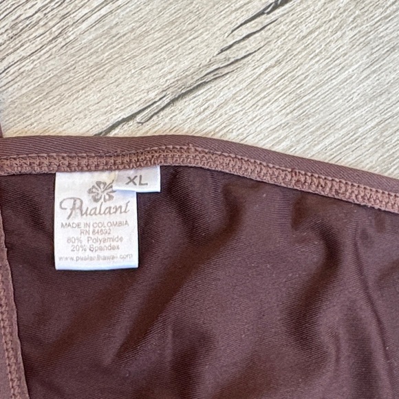 3/$30! Pualani Chocolate Brown Triangle Halter Bikini Top - Picture 4 of 7
